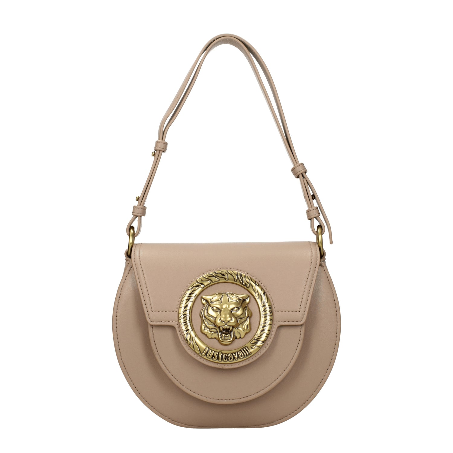 Just Cavalli Borse a Spalla Donna Poliestere Beige Latte di Avena