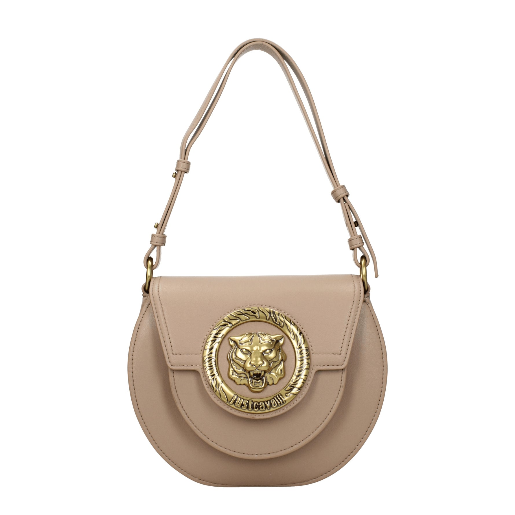 Just Cavalli Borse a Spalla Donna Poliestere Beige Latte di Avena