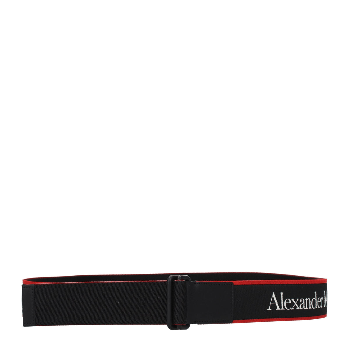 Alexander McQueen Cinture Regular Uomo Tessuto Nero Rosso