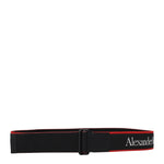 Alexander McQueen Cinture Regular Uomo Tessuto Nero Rosso