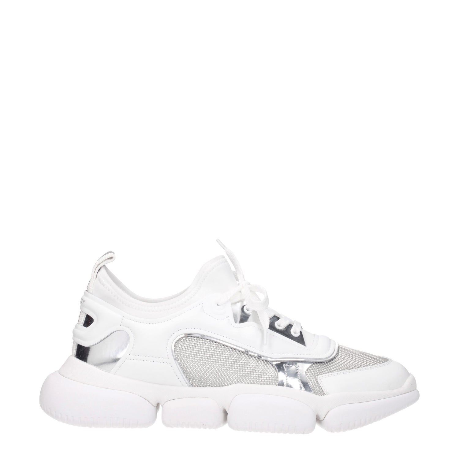 Moncler Sneakers Donna Pelle Bianco Argento