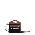 Burberry Borse a Mano Donna Tessuto Nero Marrone