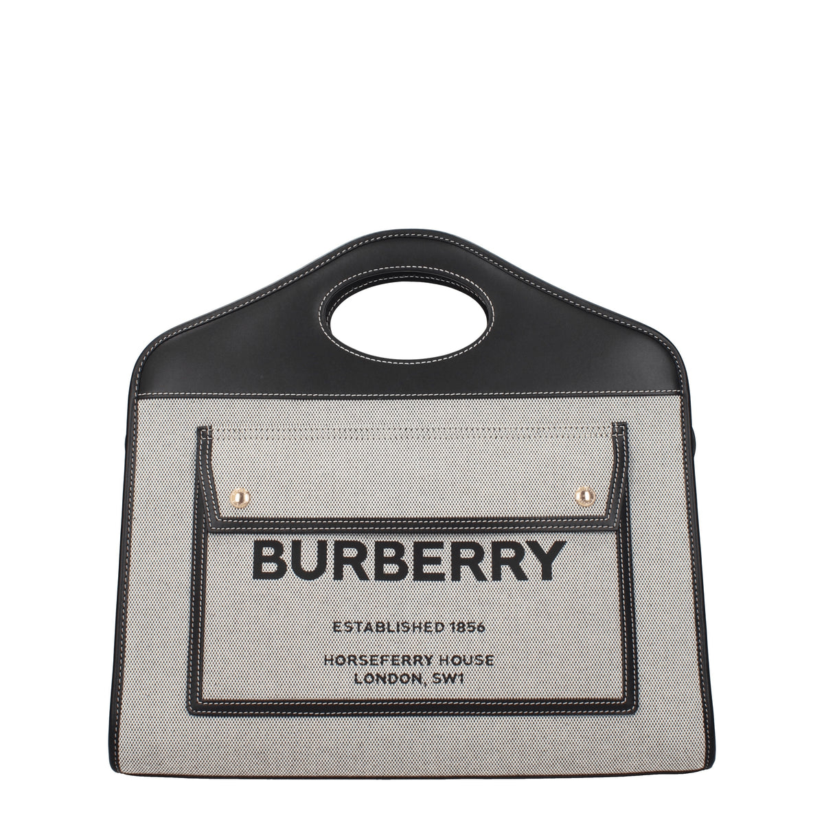 Burberry Borse a Mano Donna Tessuto Beige Nero