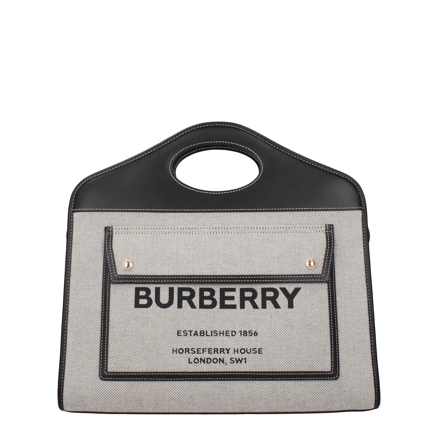 Burberry Borse a Mano Donna Tessuto Beige Nero