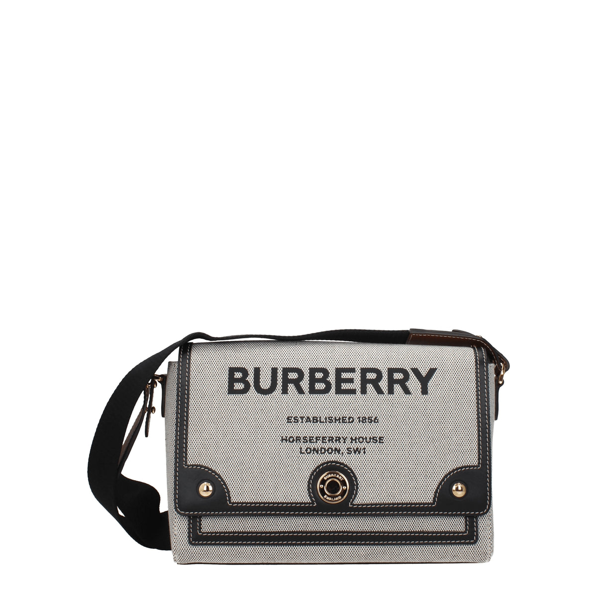 Burberry Borse a Tracolla Donna Tessuto Grigio Nero