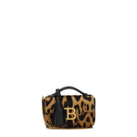 Balmain Borse a Mano Donna Cavallino Marrone Leopardato