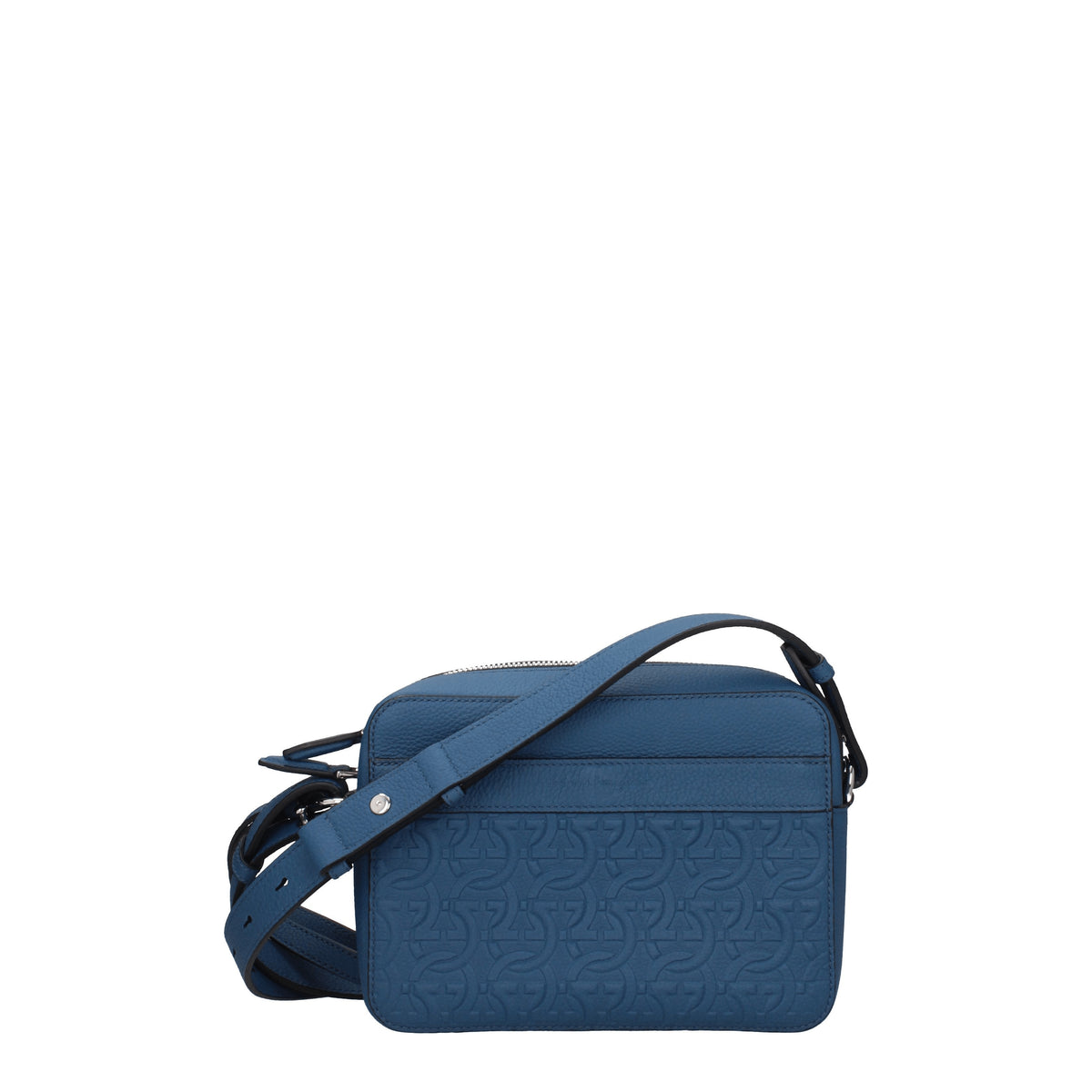 Salvatore Ferragamo Pochette Uomo Pelle Blu Denim