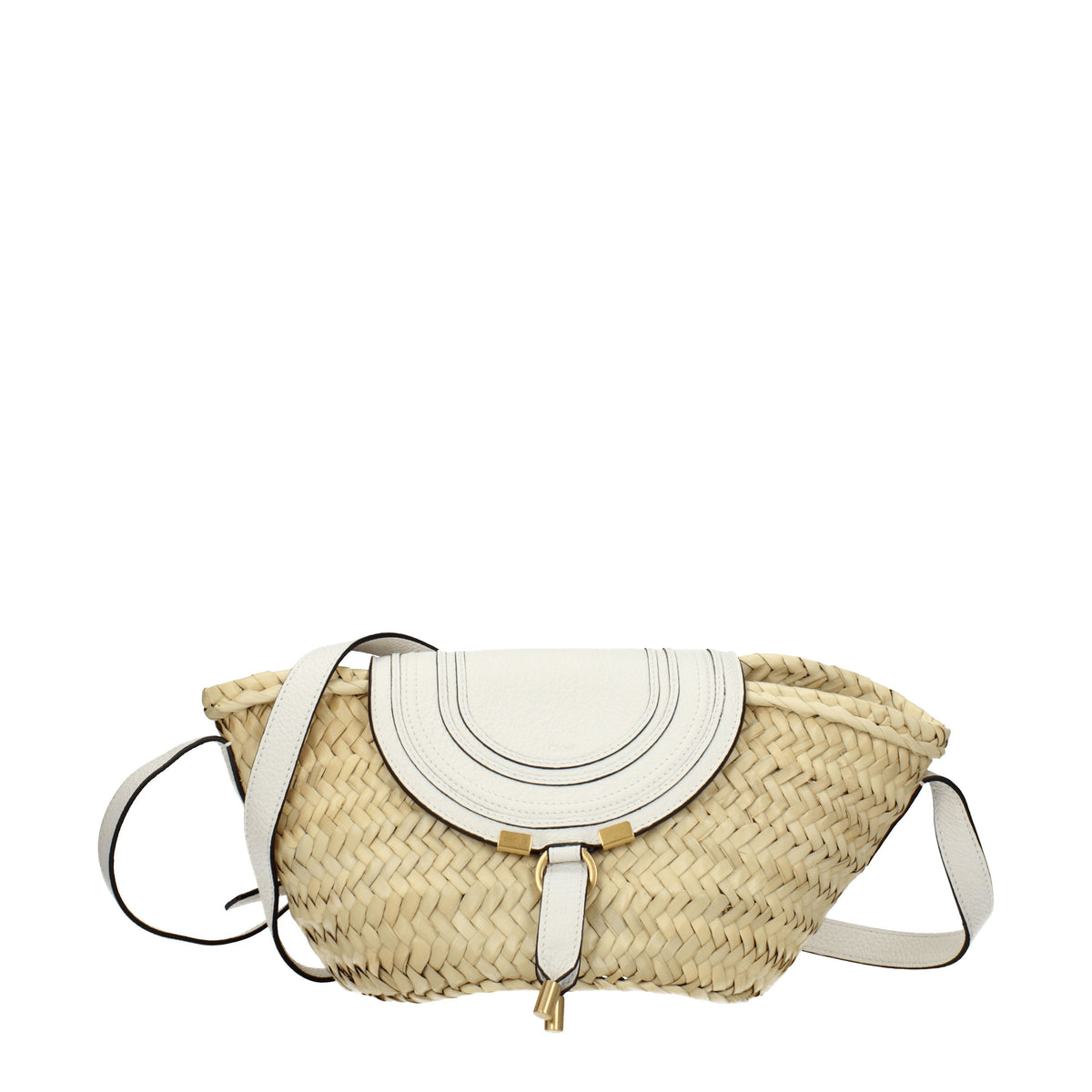 Chloé Borse a Tracolla marcie Donna Paglia Beige Bianco