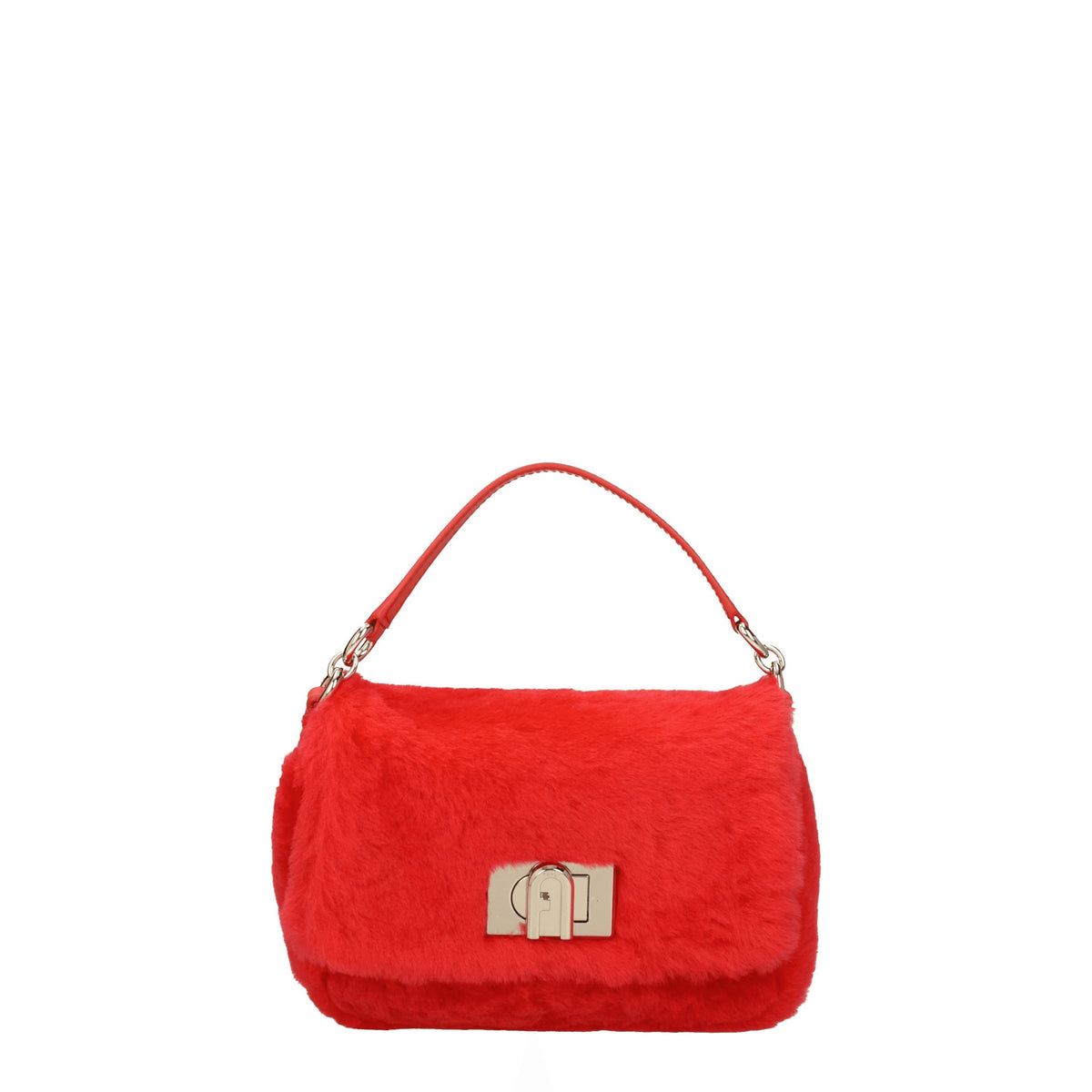 Furla Borse a Mano Donna Pelliccia Rosso Spritz