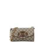 Gucci Pochette horsebit Donna Pelle Beige Cuoio