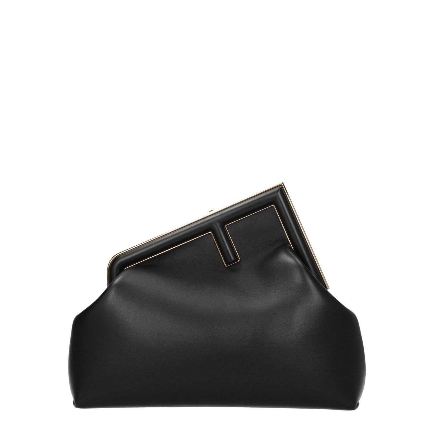 Fendi Pochette first medium Donna Pelle Nero Oro