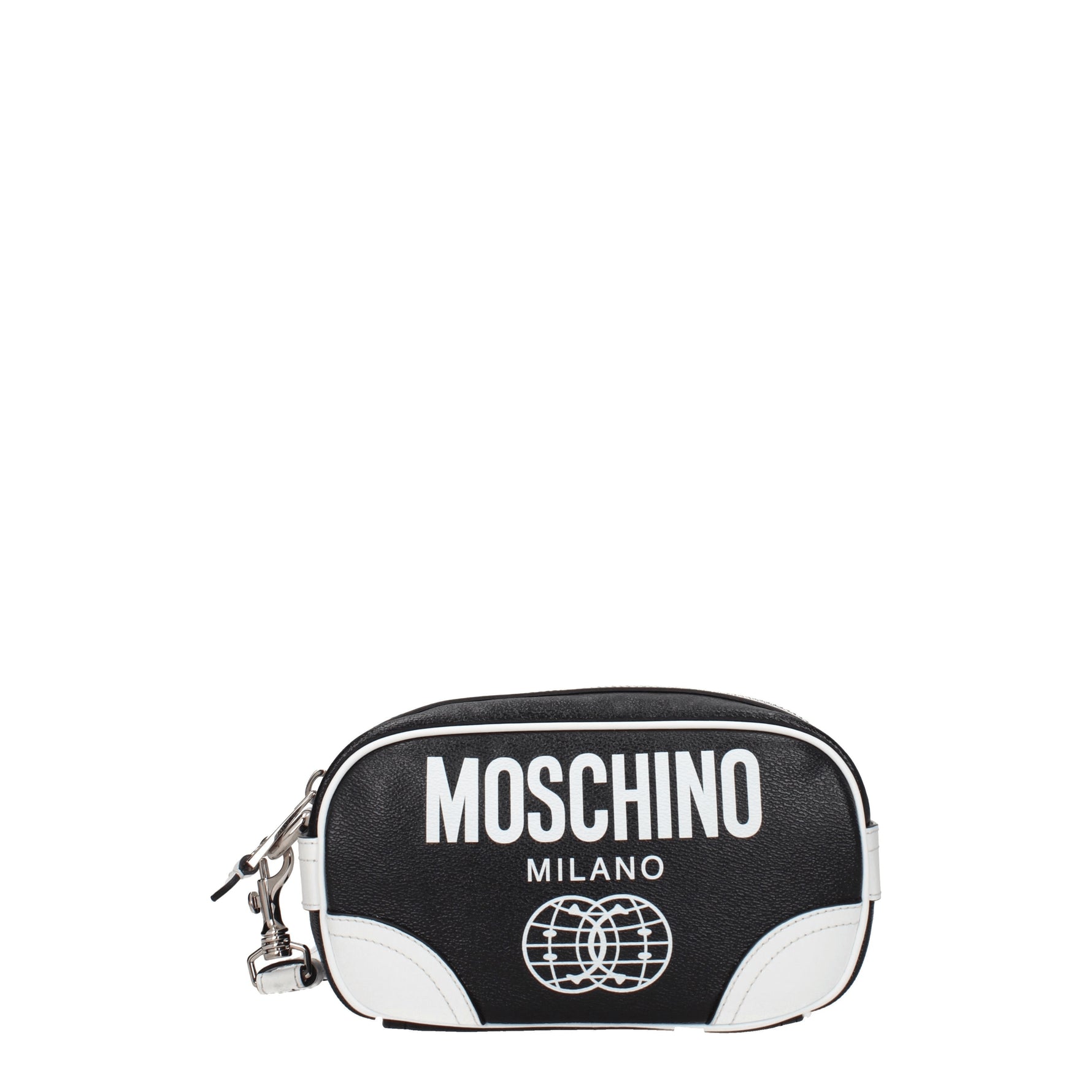 Moschino Pochette smiley Donna Pelle Nero Bianco