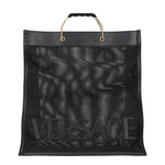 Versace Borse a Mano Uomo Tessuto Nero Oro