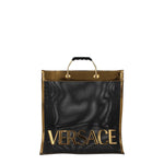 Versace Borse a Mano Uomo Tessuto Nero Oro