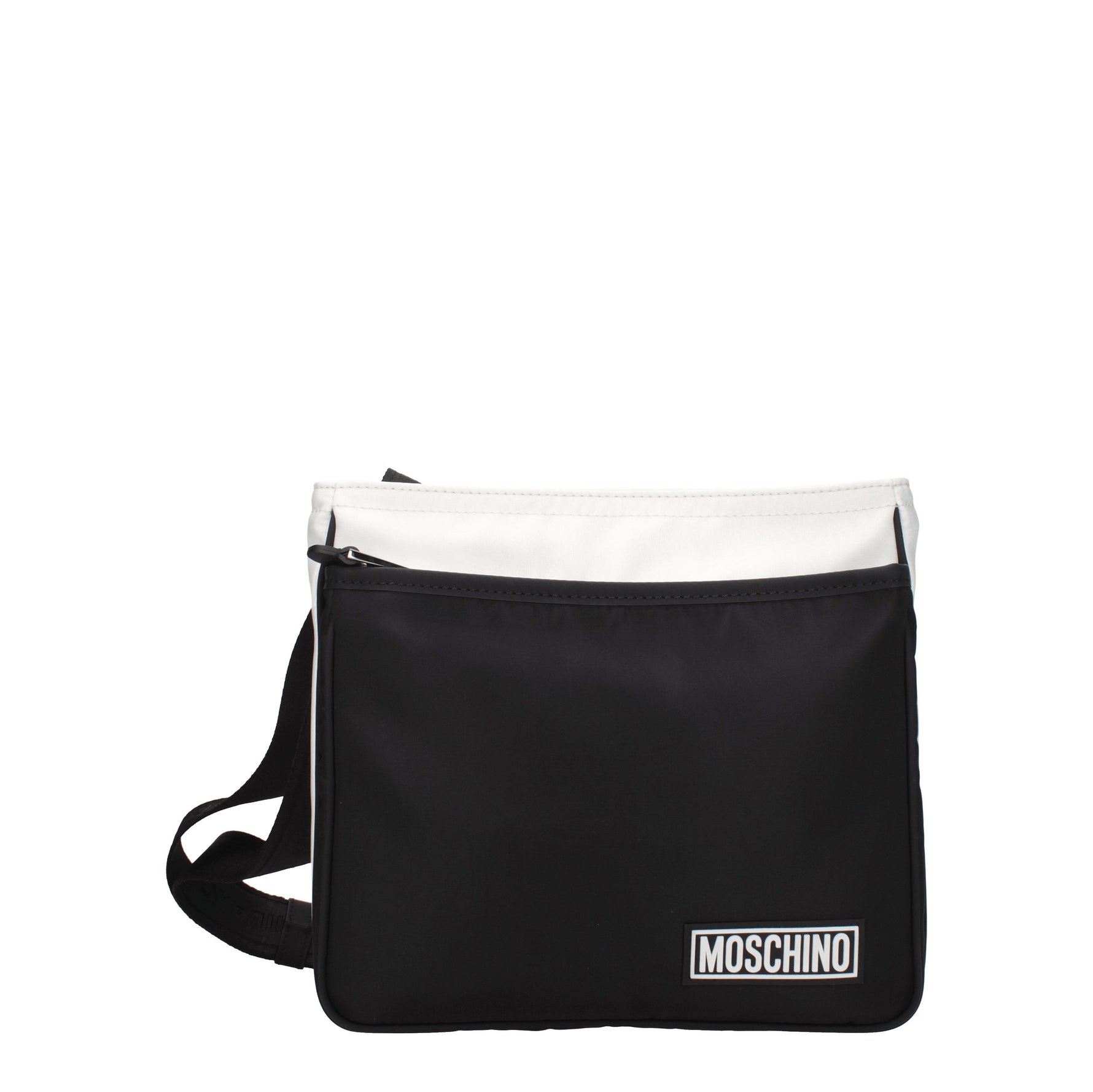 Moschino Borse a Tracolla Uomo Tessuto Bianco Nero