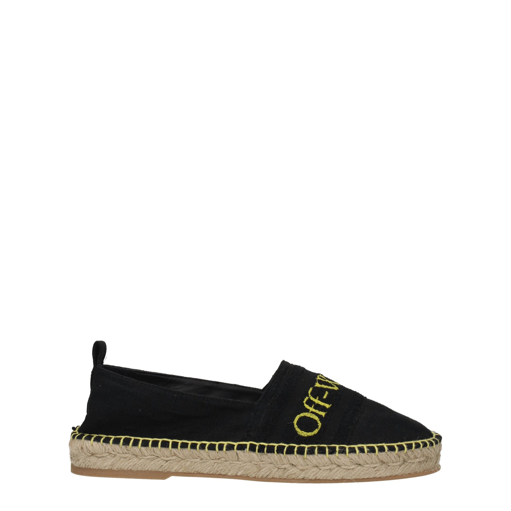 Off-White Espadrillas bookish Donna Tessuto Nero Giallo