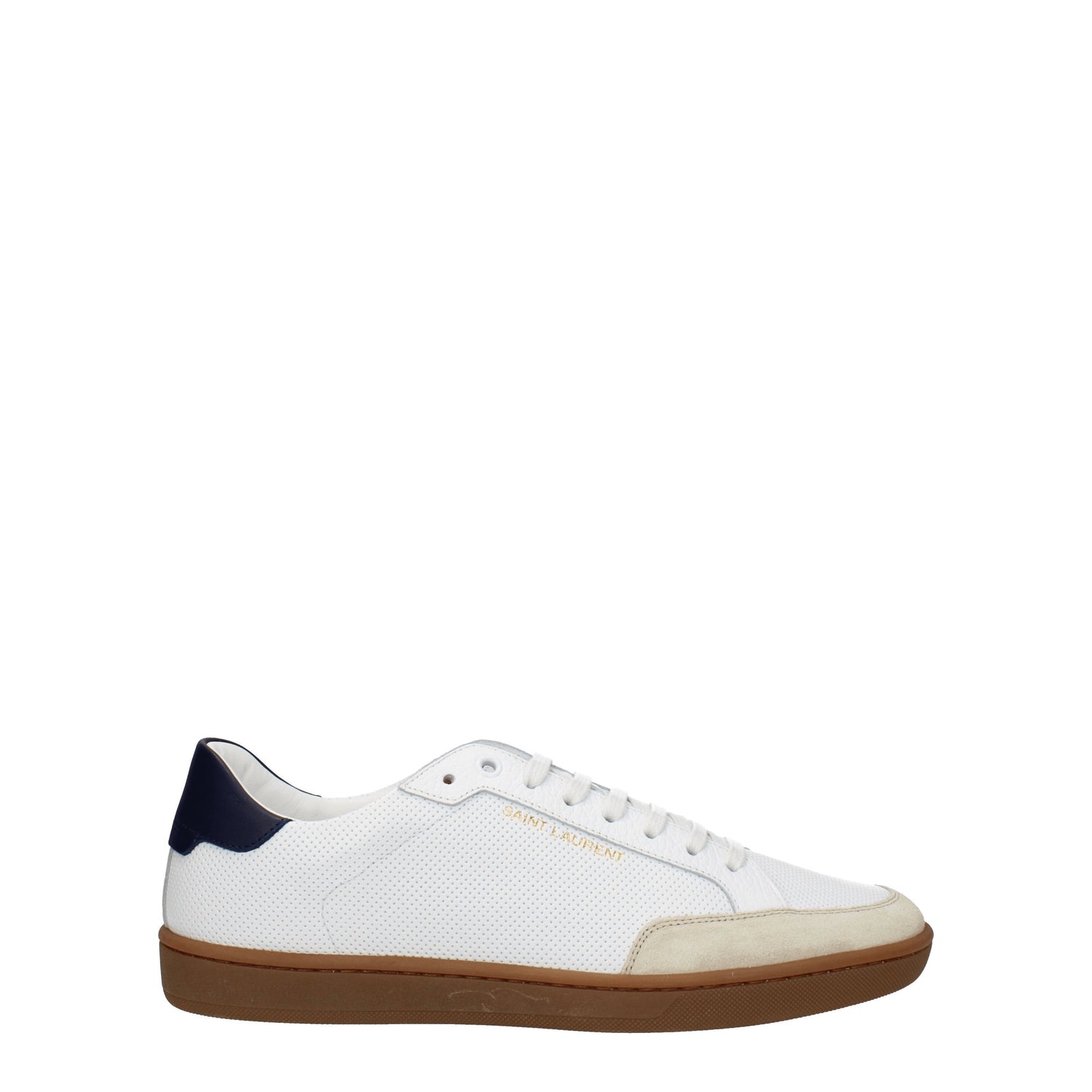 Saint Laurent Sneakers Uomo Pelle Bianco Blu