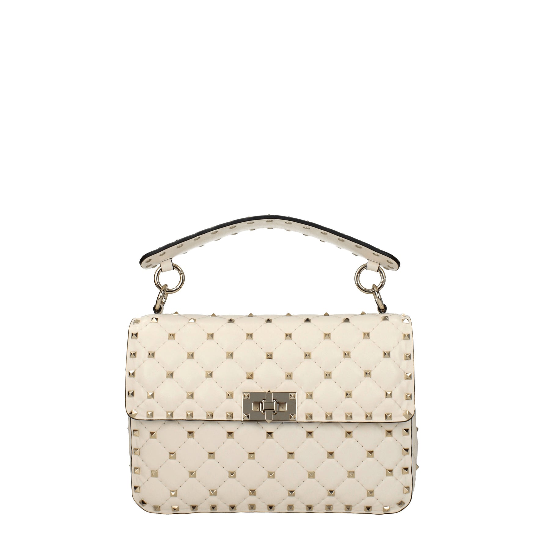 Valentino Garavani Borse a Mano rockstud Donna Pelle Beige Avorio