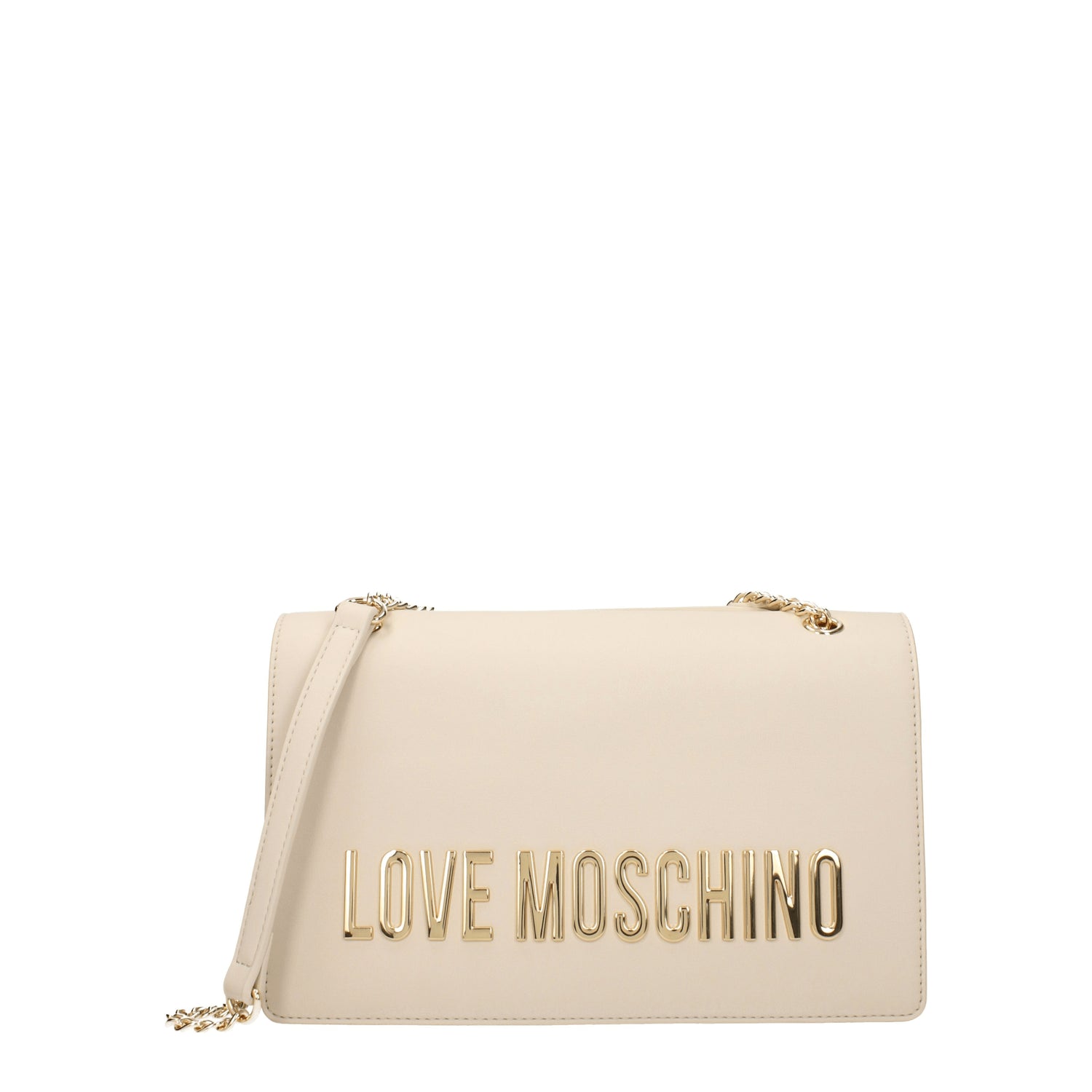 Love Moschino Borse a Spalla eco friendly Donna Poliuretano Beige Avorio