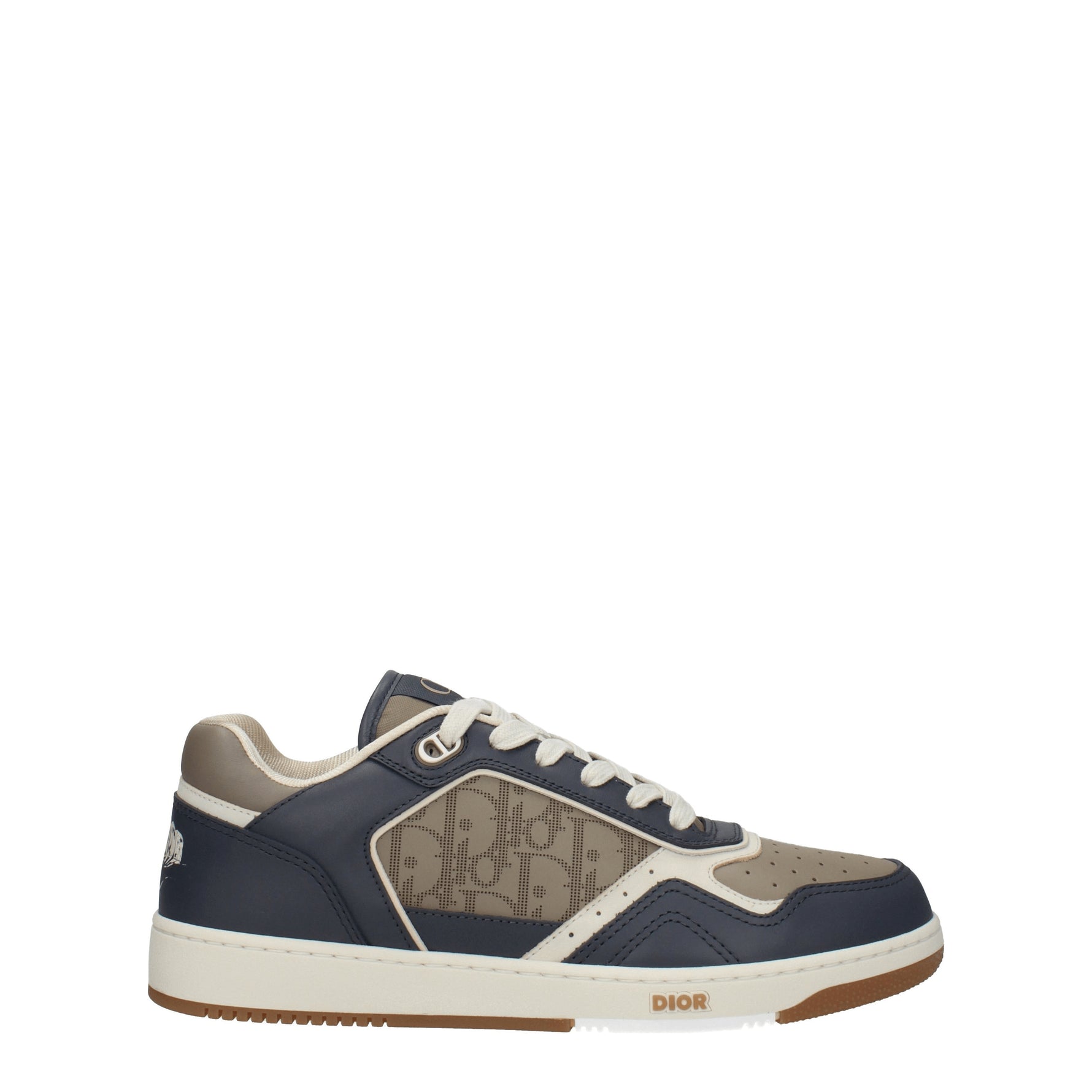 Christian Dior Sneakers Uomo Pelle Beige Grigio Scuro