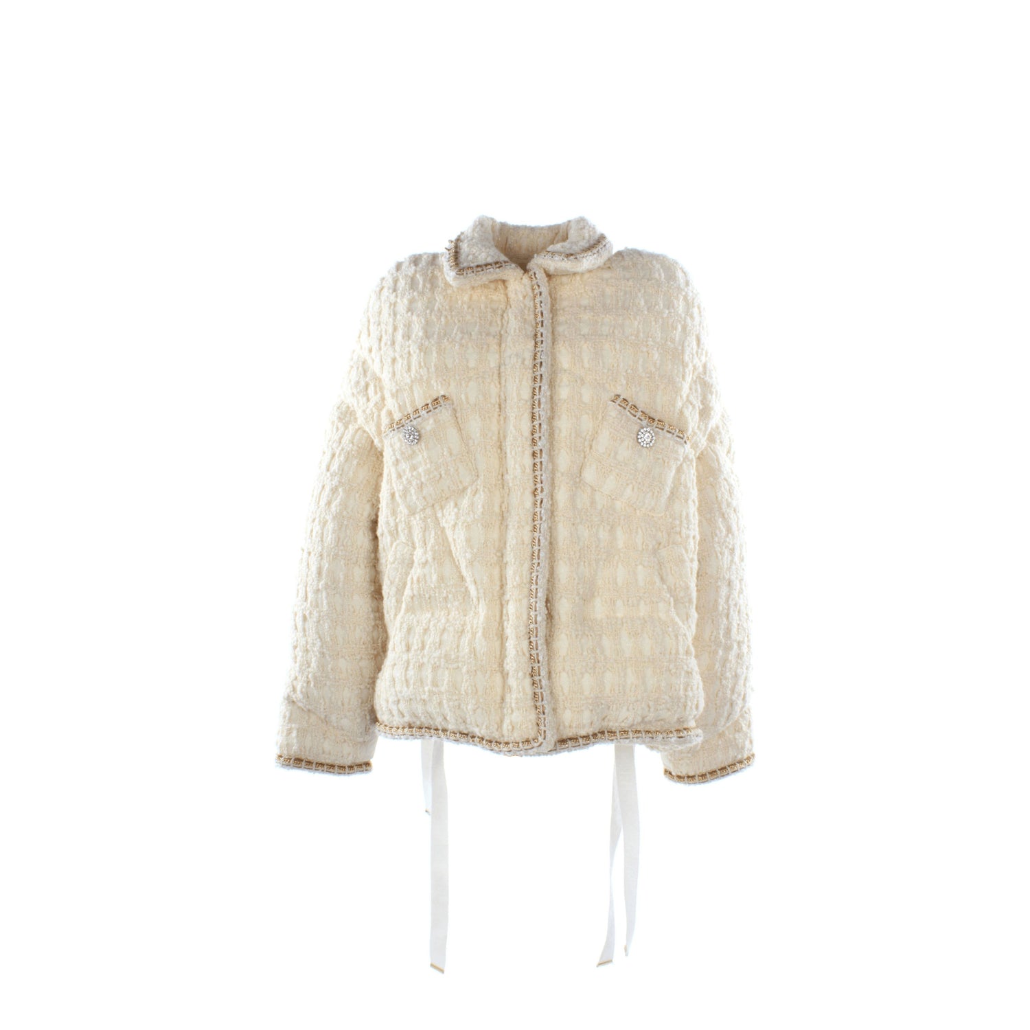 Khrisjoy Idee Regalo puff killer tweed Donna Lana Beige Naturale