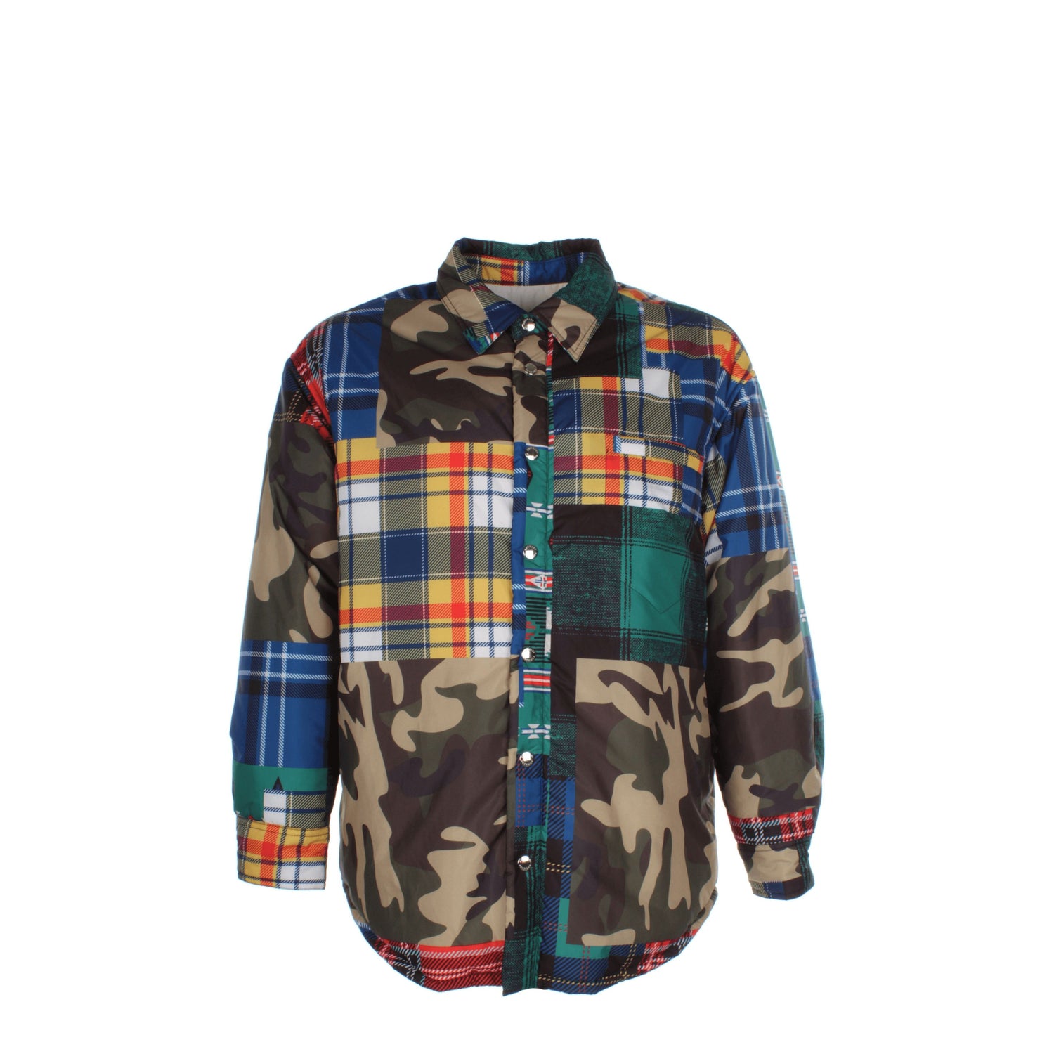 Khrisjoy Idee regalo puff check camou shirt Uomo Poliestere Multicolor