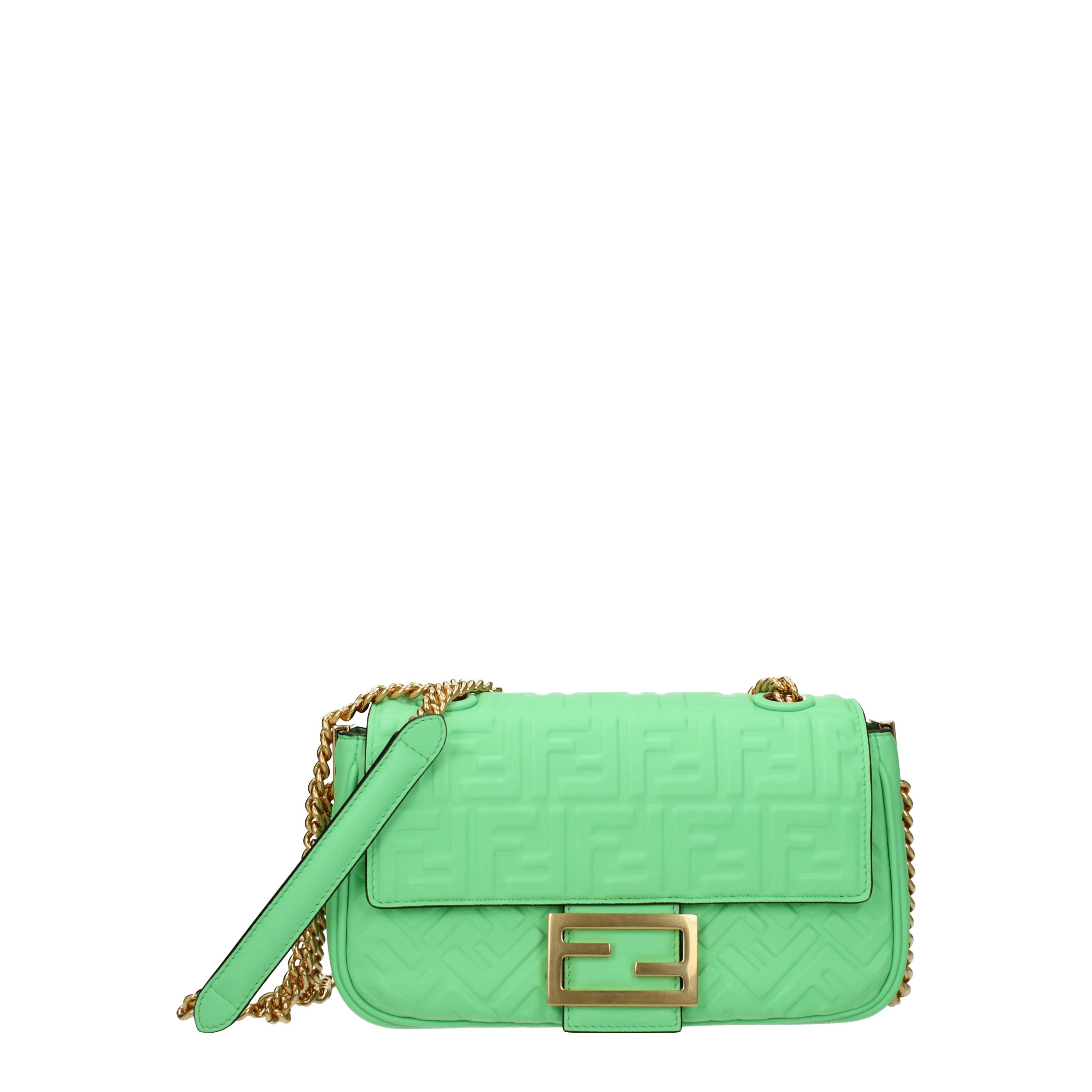 Fendi Crossbody Bags Women Leather Green Edamame B Exit B Exit top shop online