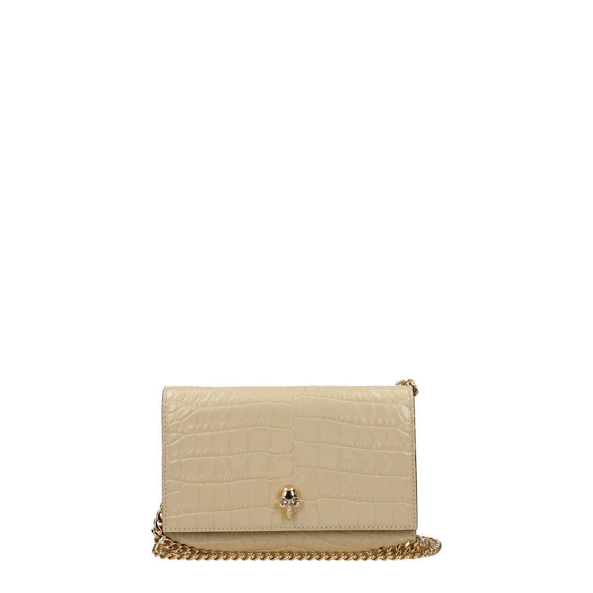 Alexander McQueen Borse a Tracolla skull Donna Pelle Beige Sabbia