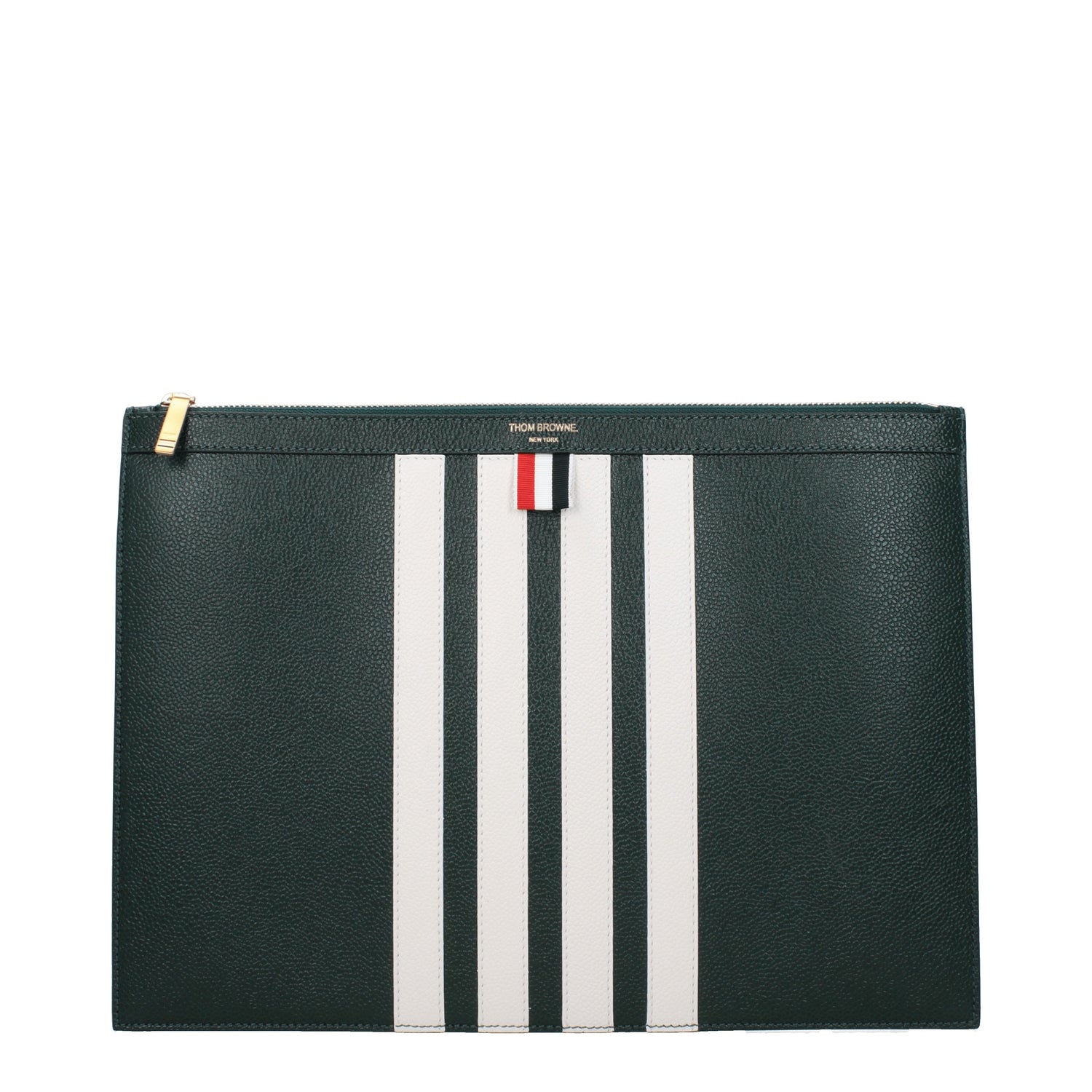 Thom Browne Pochette Uomo Pelle Verde Verde Scuro