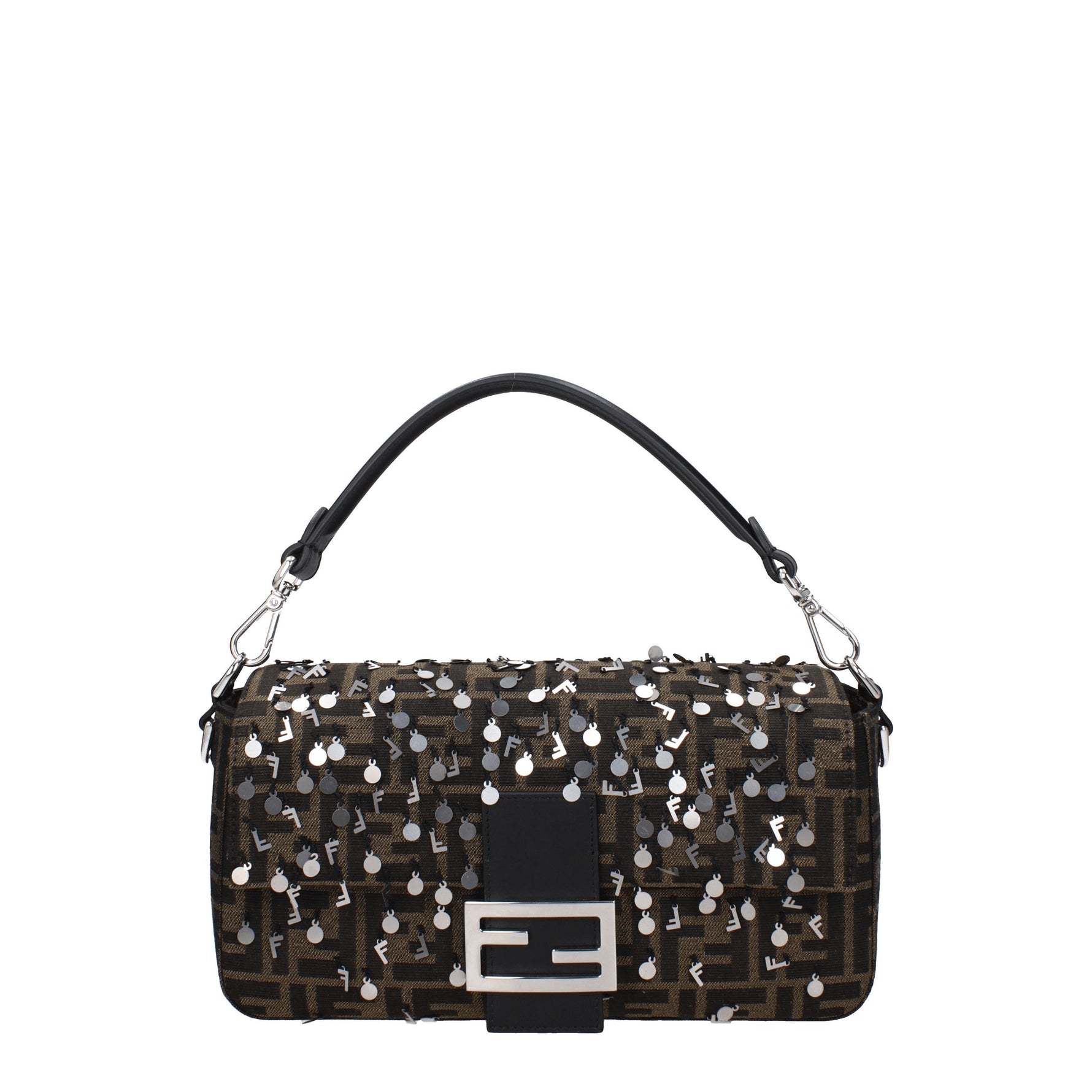 Fendi Borse a Mano baguette Donna Tessuto Marrone