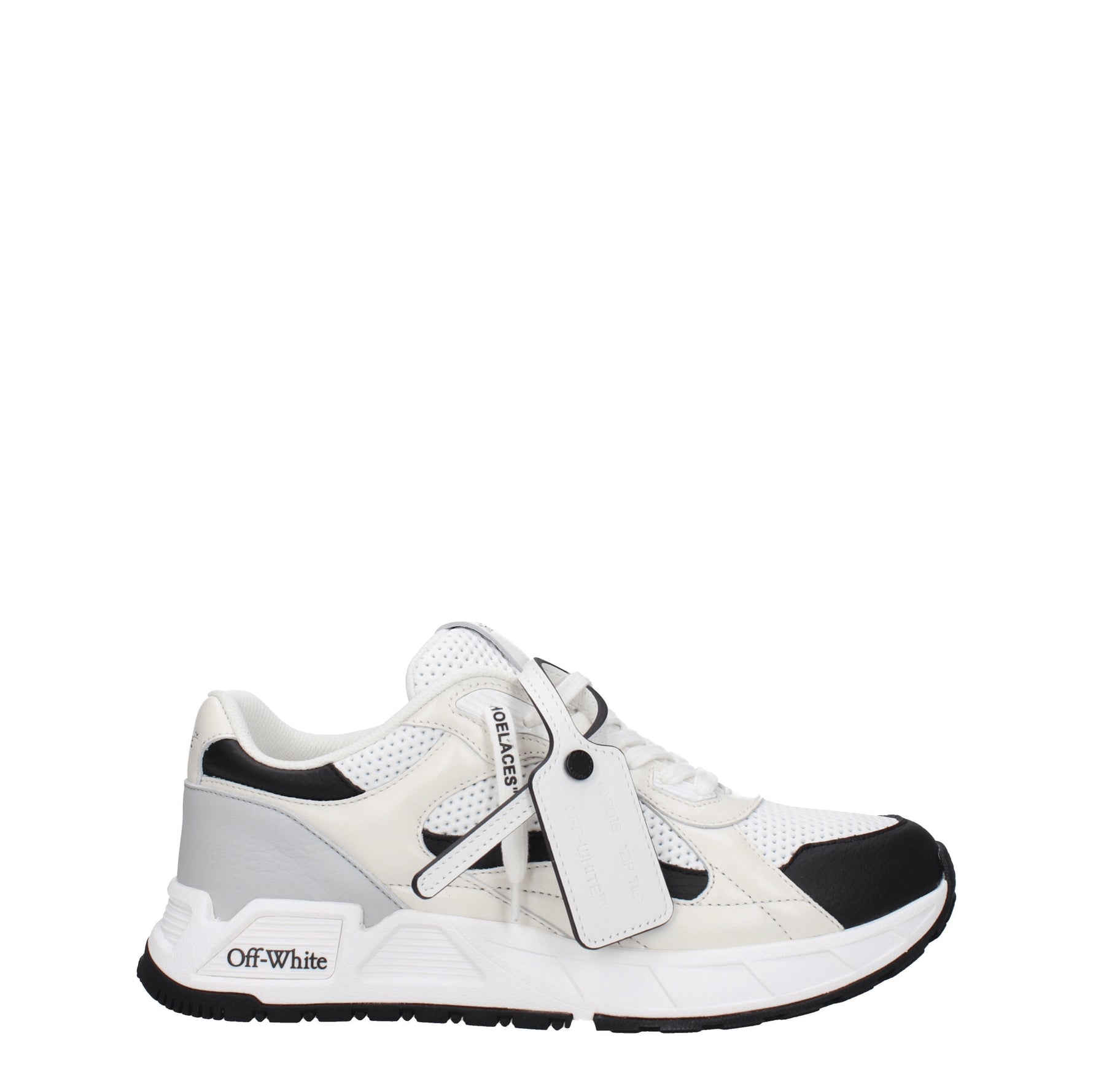 Off-White Sneakers Uomo Tessuto Bianco Nero