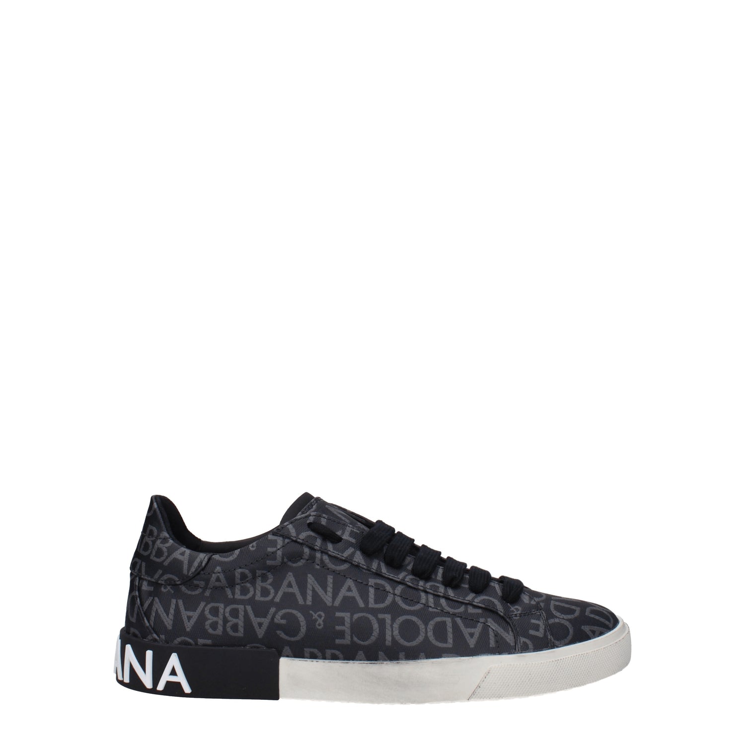 Dolce&Gabbana Sneakers Uomo Tessuto Nero Grigio