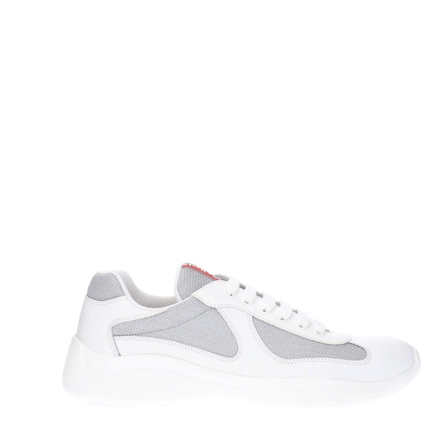 Prada Sneakers Uomo Pelle Bianco Argento