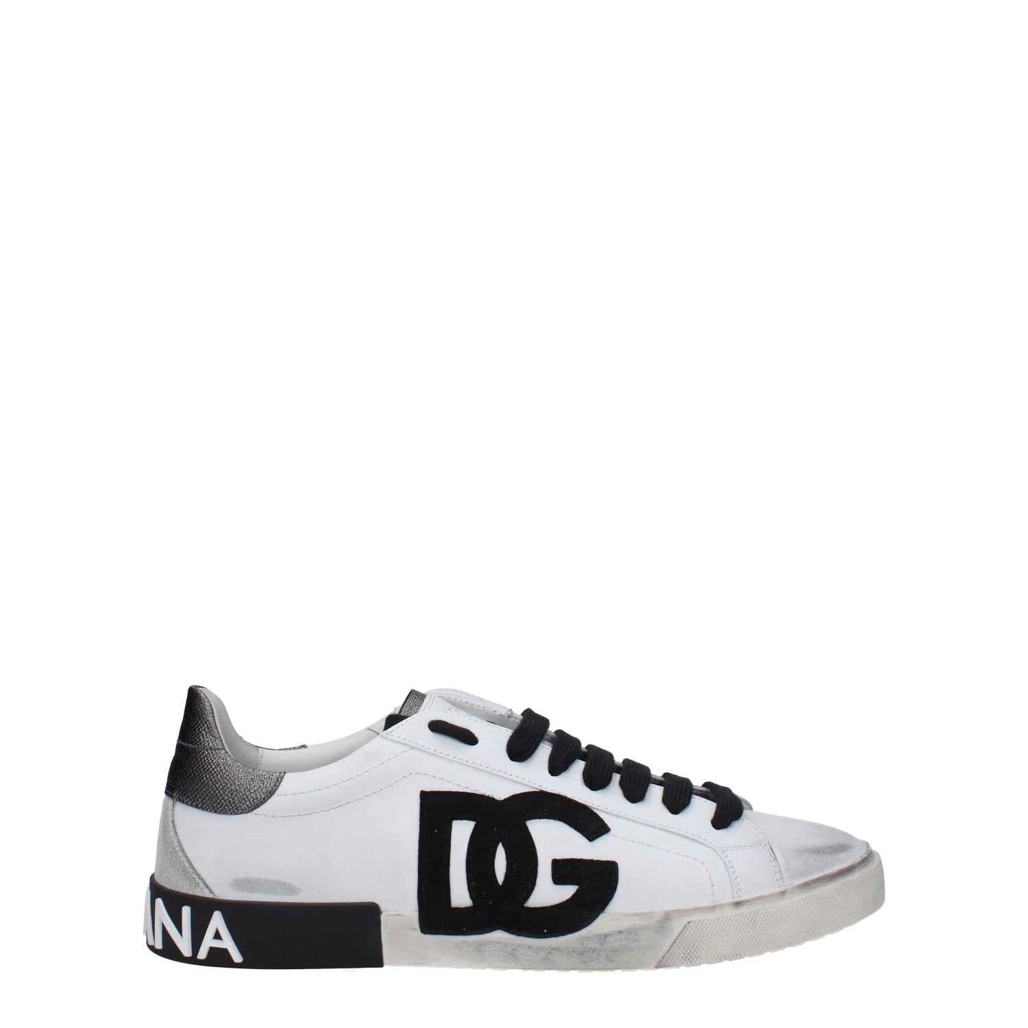 Dolce&Gabbana Sneakers Uomo Pelle Bianco Argento