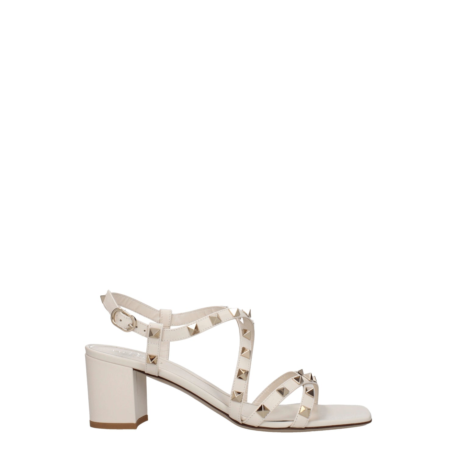 Valentino Garavani Sandali rockstud Donna Pelle Beige Avorio