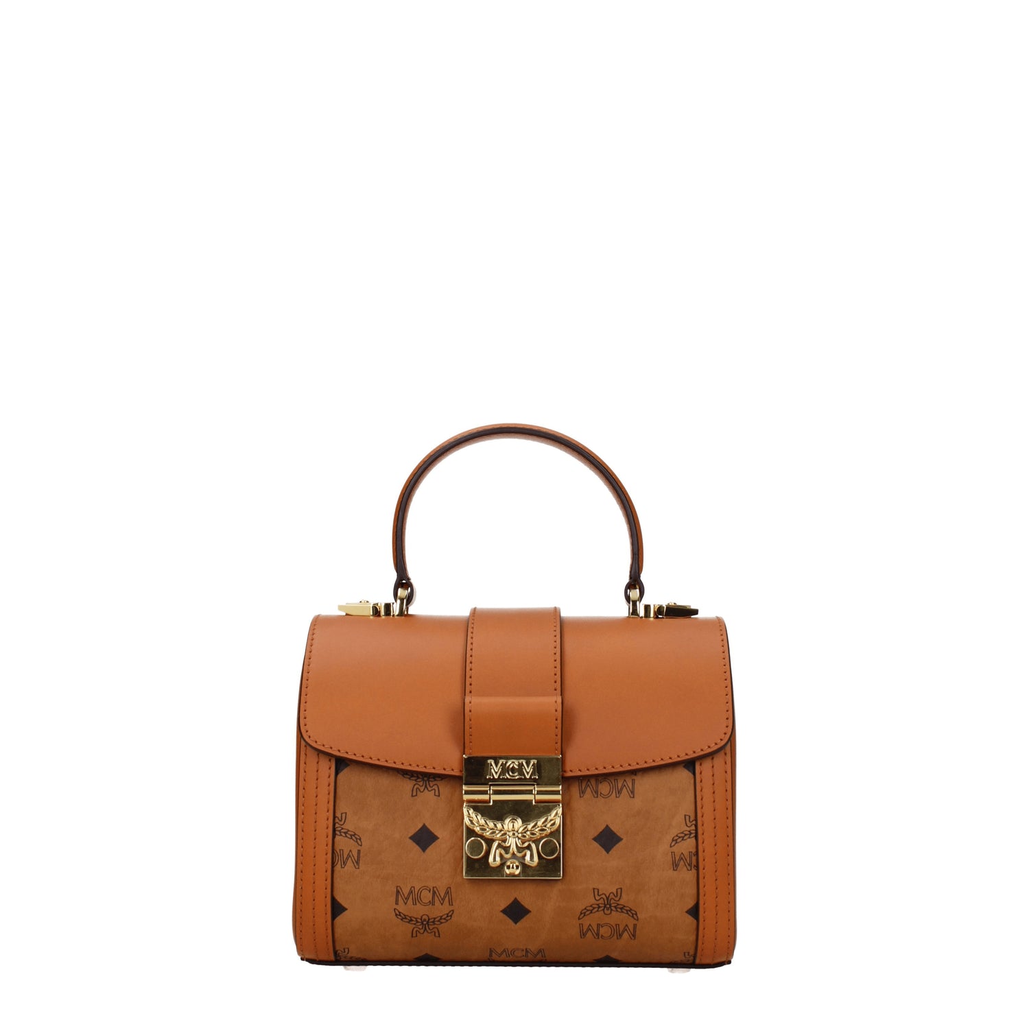 MCM Borse a Mano Donna Pelle Marrone Cognac