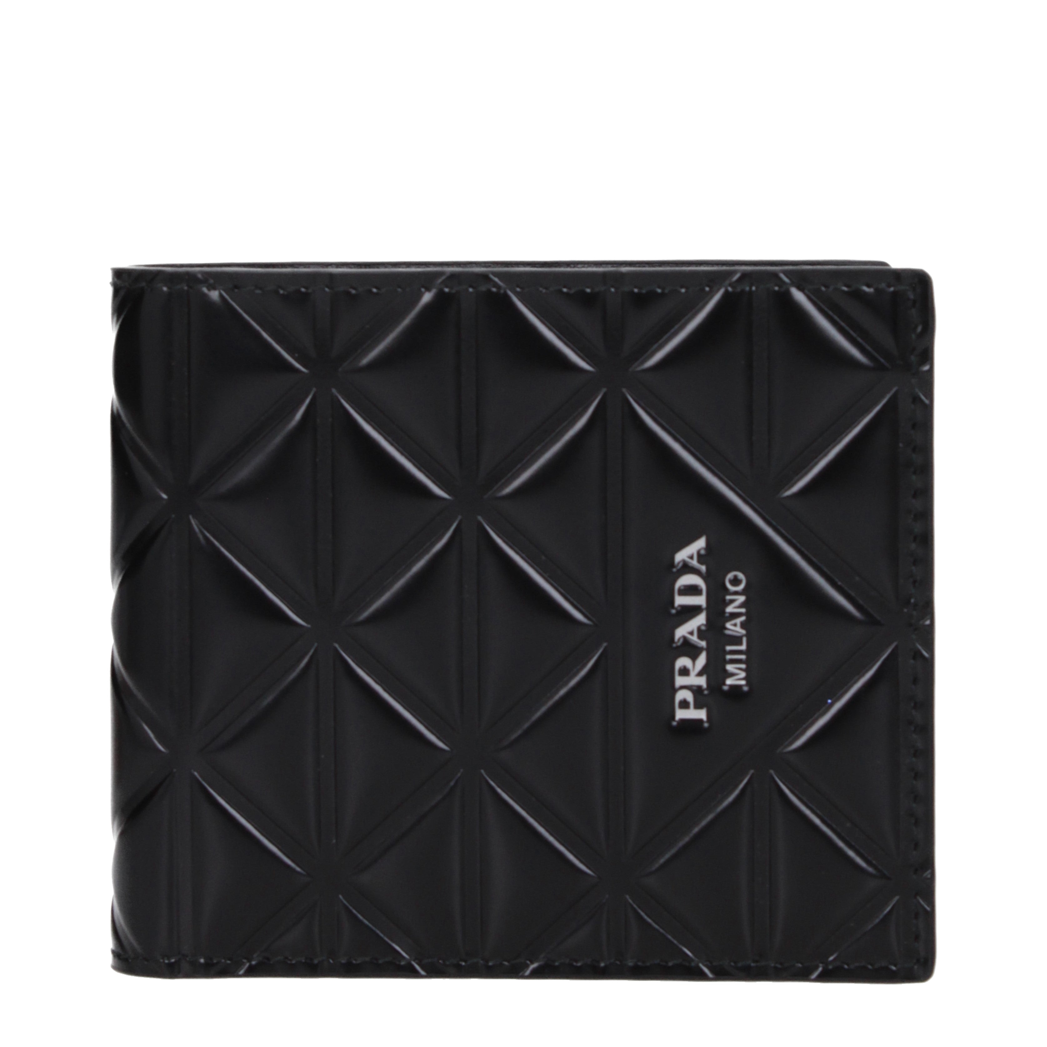 Prada Wallets Men Leather Black B Exit B Exit top shop online