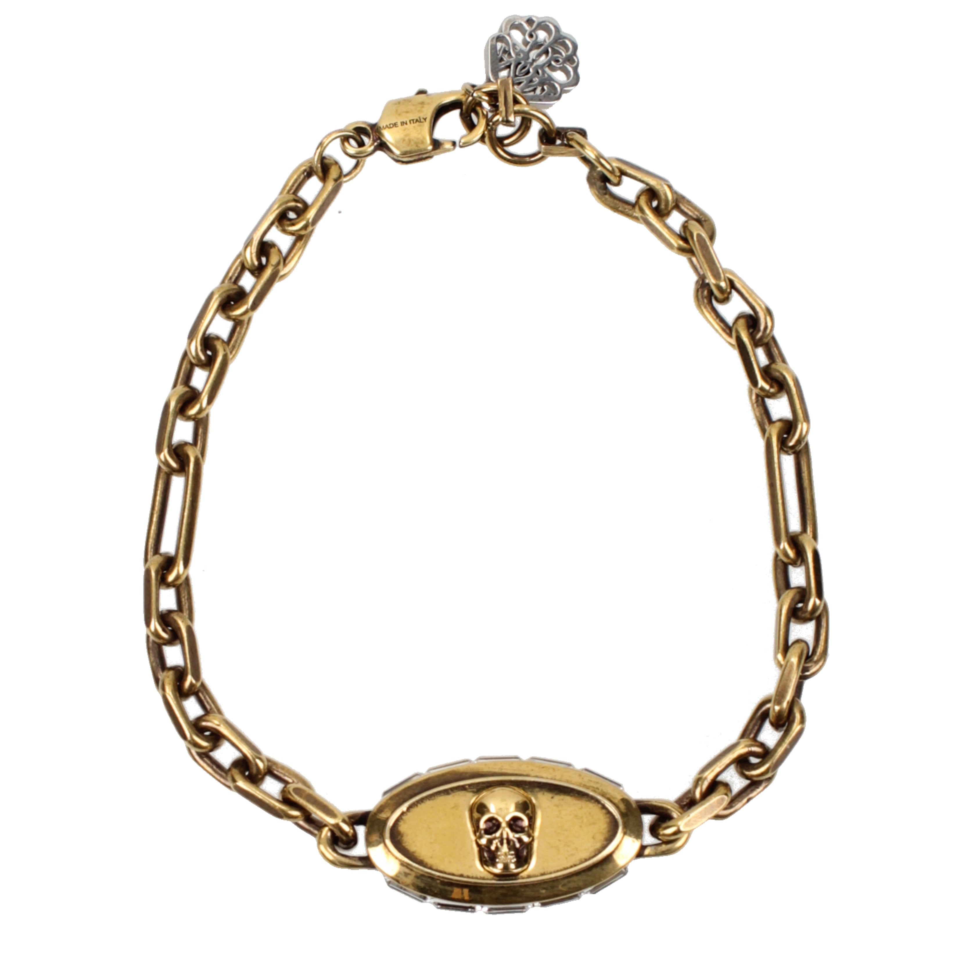 Alexander McQueen Bracelets Men Metal Gold B Exit B Exit top shop online