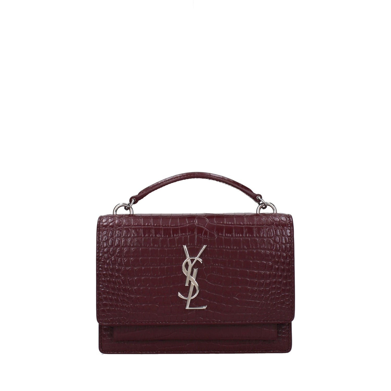 Saint Laurent Handtaschen Damen Leder Rot/Cabernet