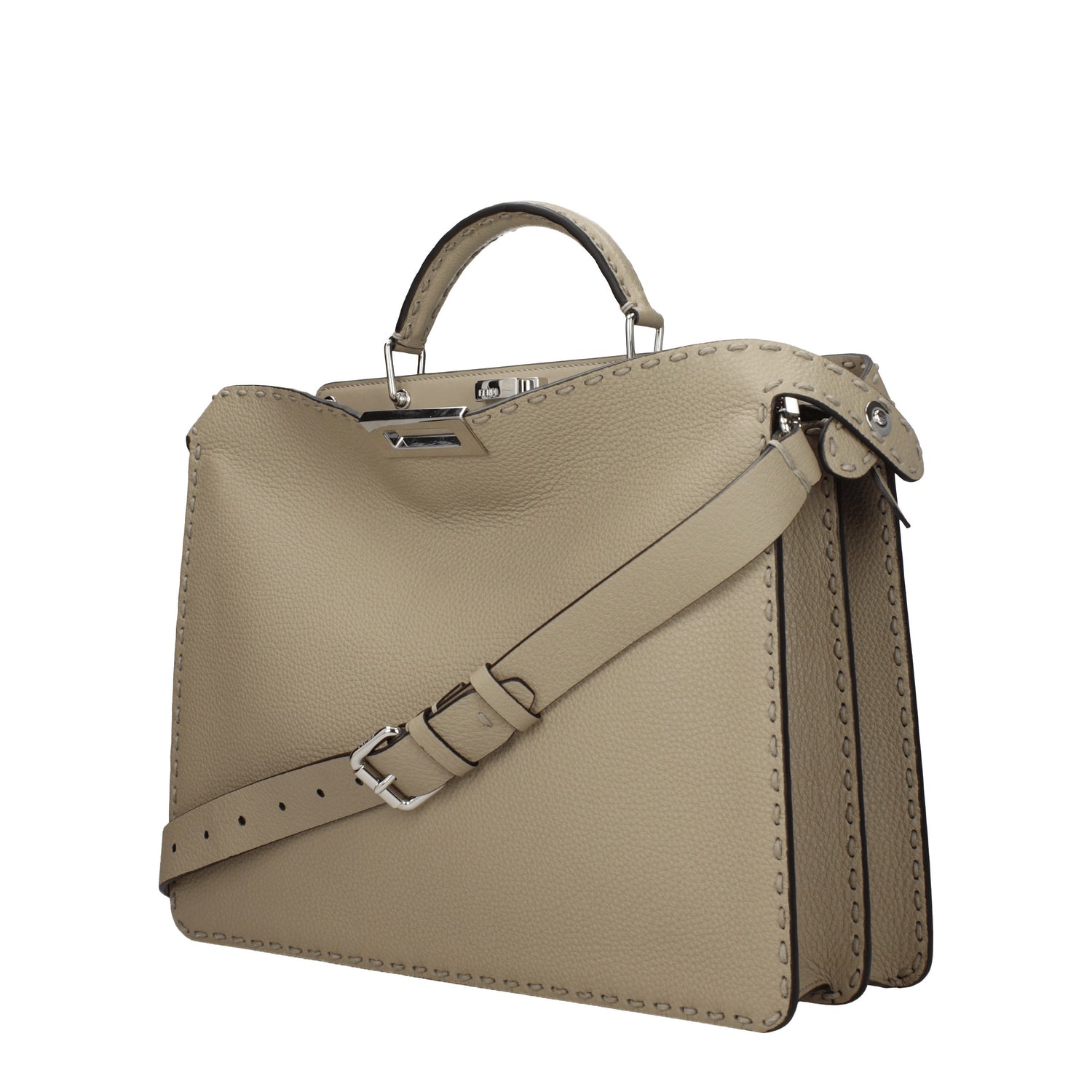 Fendi Borse a Mano peekaboo Uomo Pelle Beige