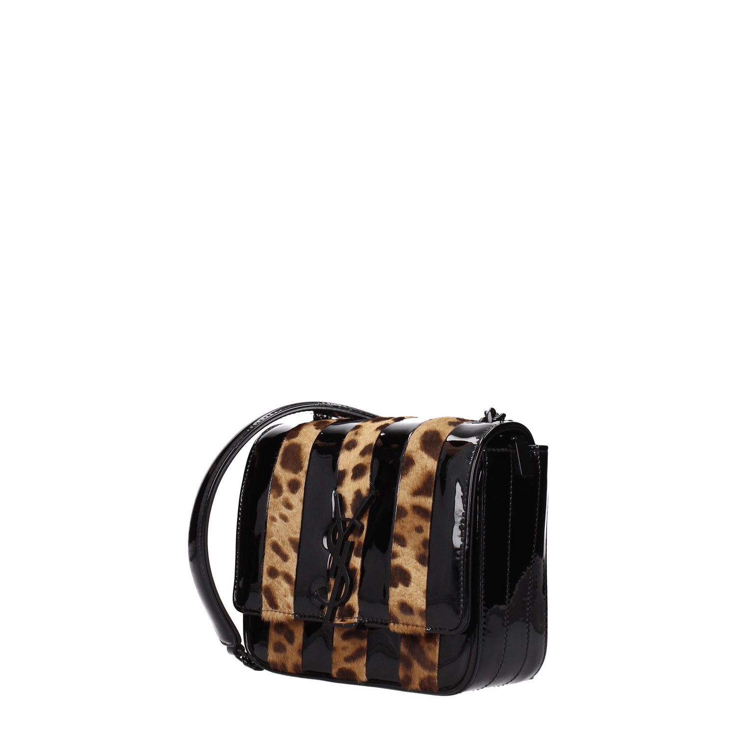 Saint Laurent Borse a Tracolla vicky Donna Vernice Nero Leopardato