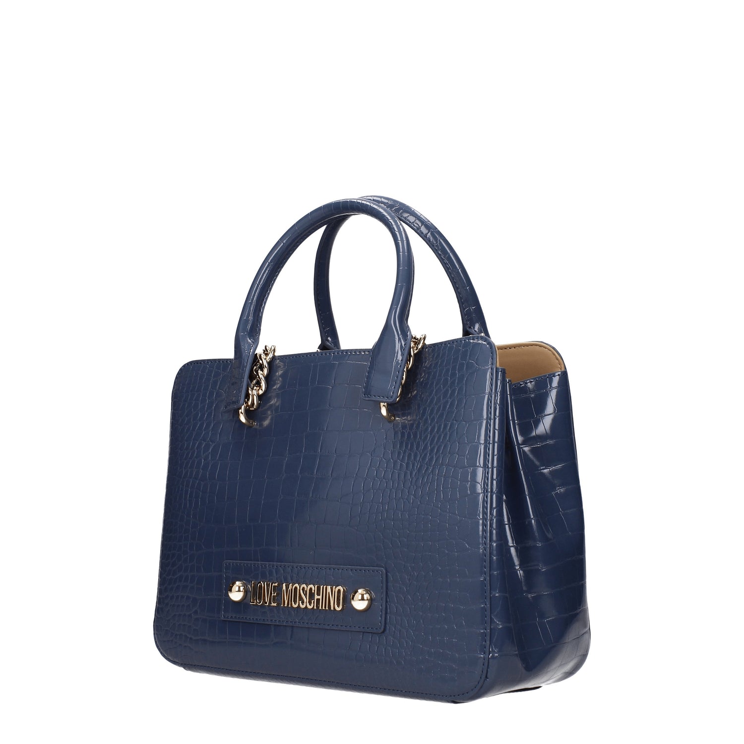 Love Moschino Borse a Mano Donna Poliuretano Blu Blu Grafite