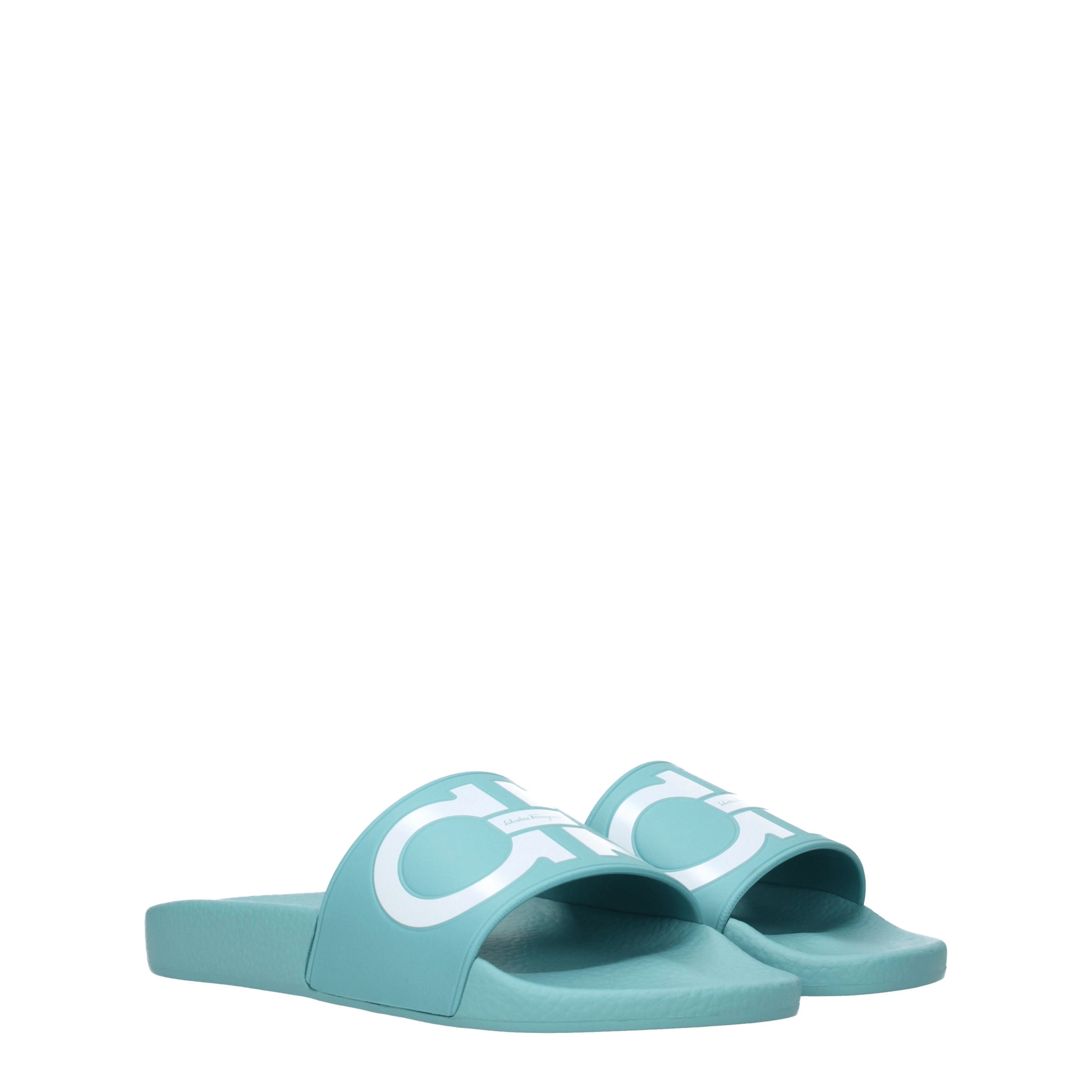 Salvatore Ferragamo Slippers and Clogs Women Rubber Heavenly Turquoise B Exit B Exit top shop online