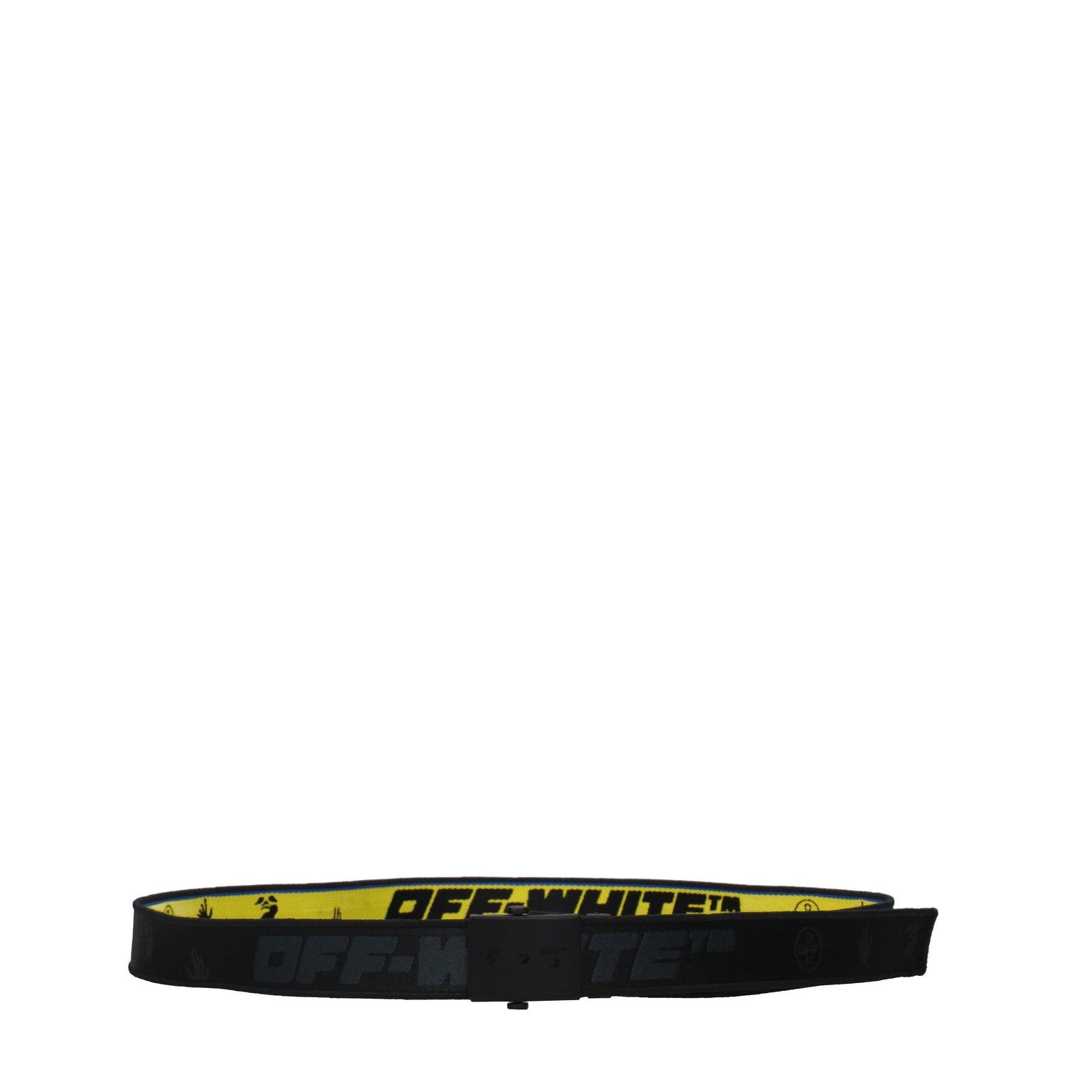 Off-White Cinture Sottili Donna Tessuto Giallo Nero