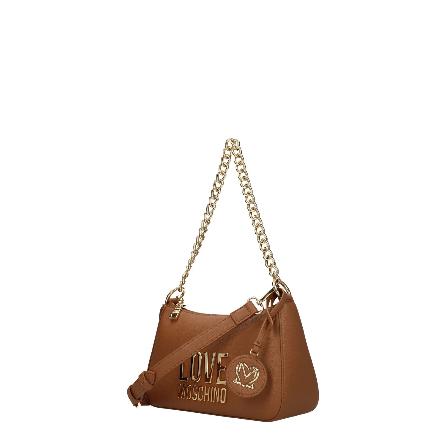 Love Moschino Borse a Spalla Donna Poliuretano Marrone Camel