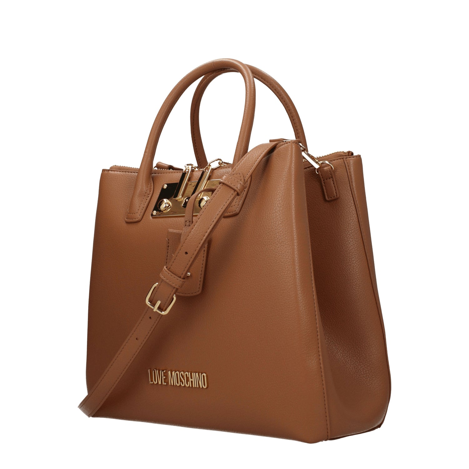 Love Moschino Borse a Mano Donna Poliuretano Marrone Camel