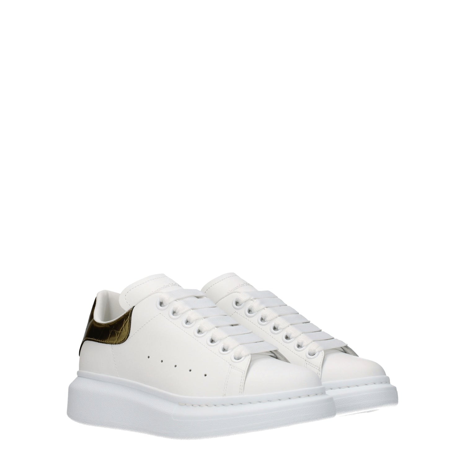 Alexander McQueen Sneakers oversized Donna Pelle Bianco Oro