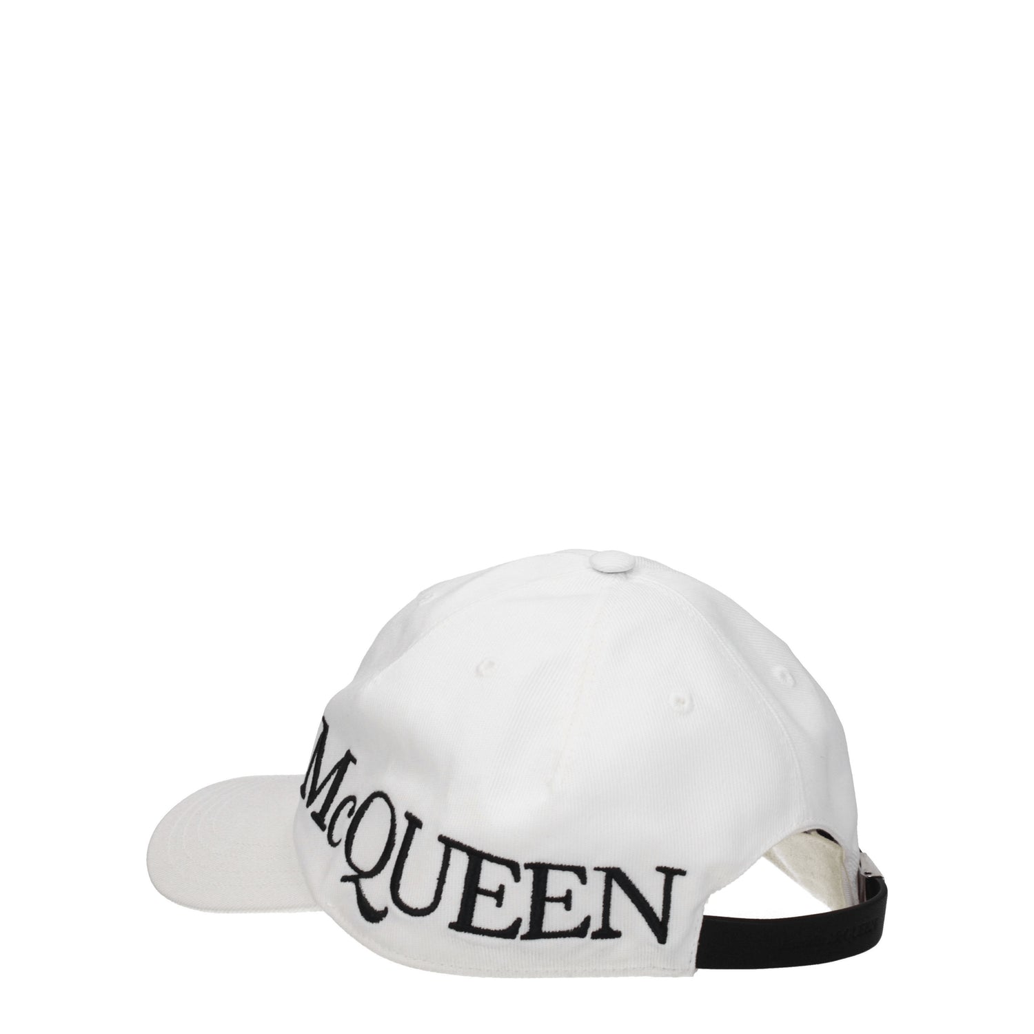 Alexander McQueen Cappelli Uomo Cotone Bianco Nero