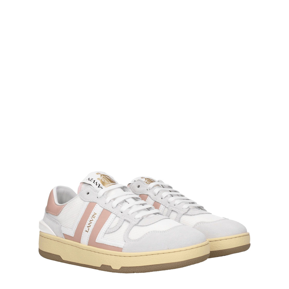 Lanvin Sneakers clay Donna Tessuto Bianco Rosa Carne