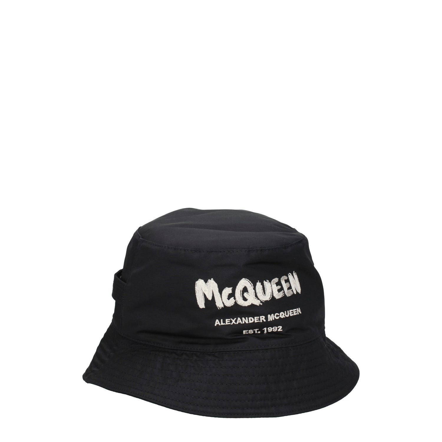 Alexander McQueen Cappelli Uomo Poliestere Nero Avorio